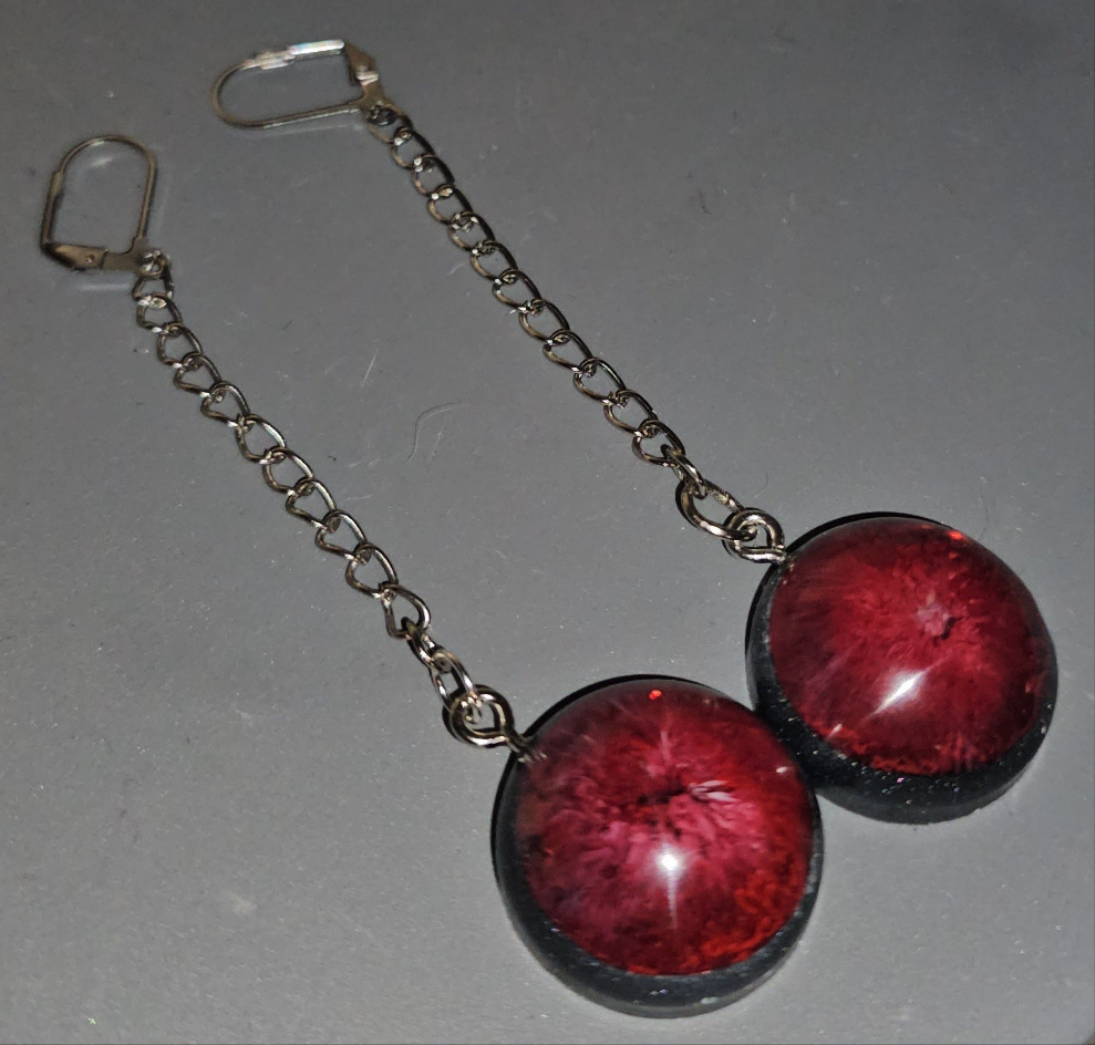 Boucles d'oreilles en résine Fantaisies (la paire)
