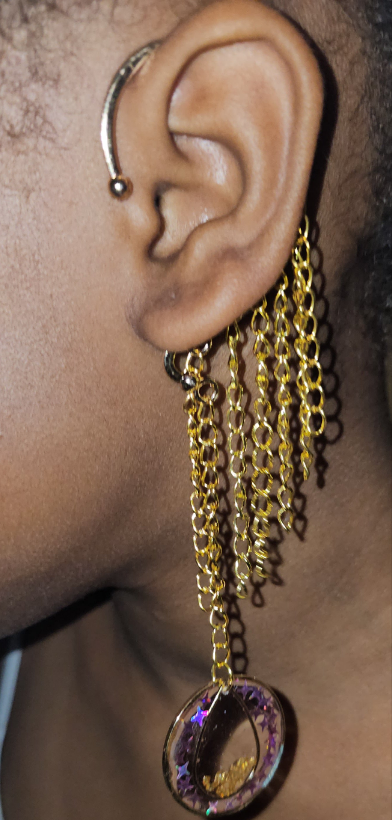 Boucles d'oreilles en résine Fantaisies (la paire)