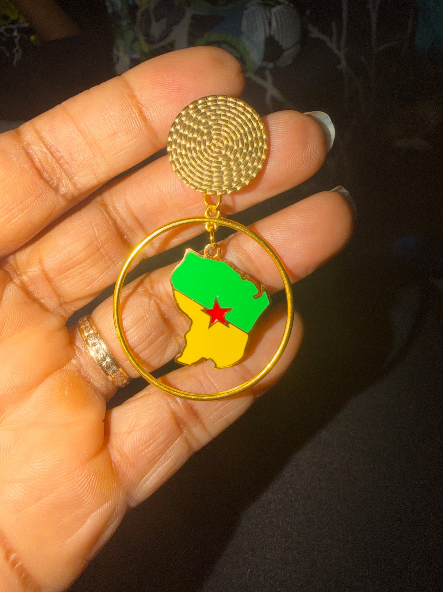 🌺 Boucles d’oreilles créole « KAWINA » Antilles/Guyane