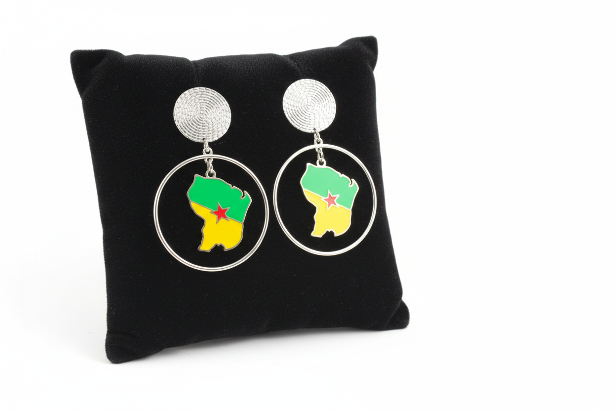 🌺 Boucles d’oreilles créole « KAWINA » Antilles/Guyane