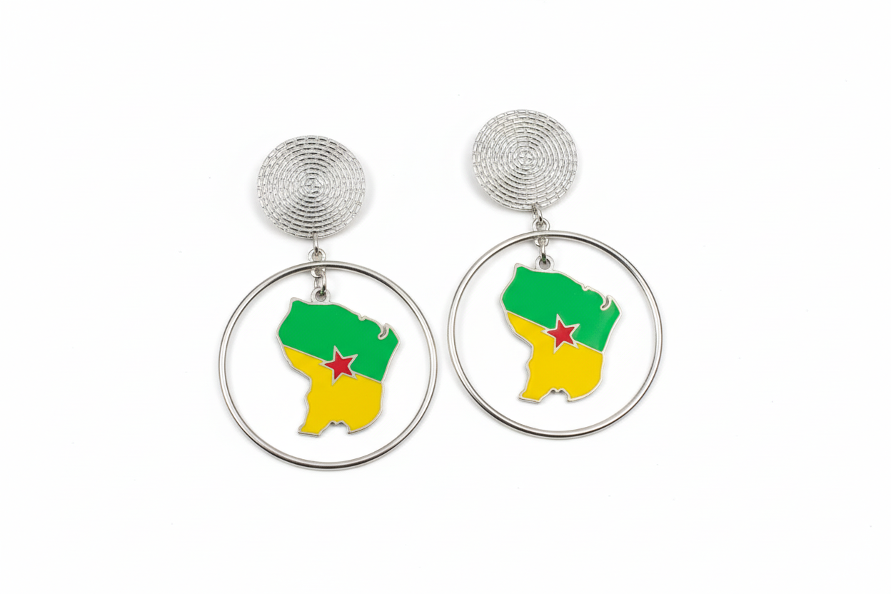🌺 Boucles d’oreilles créole « KAWINA » Antilles/Guyane