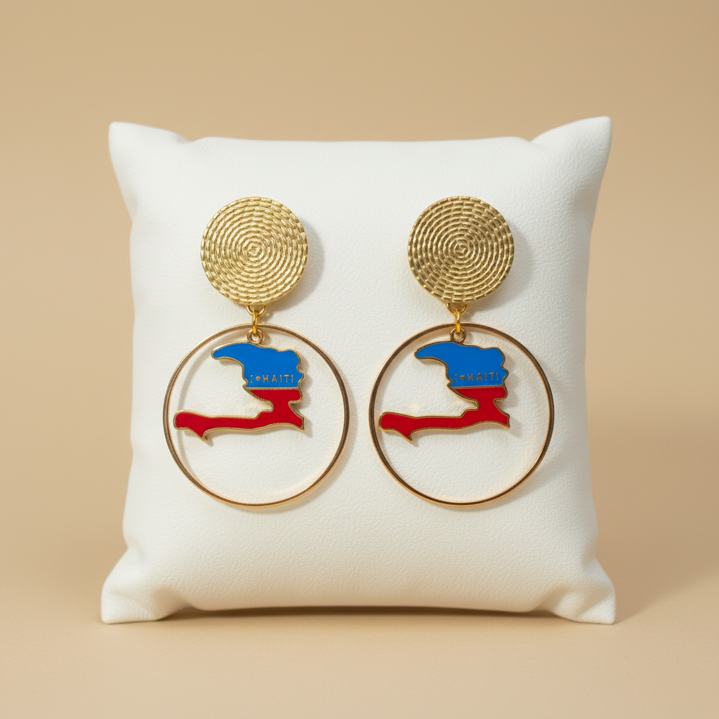 🌺 Boucles d’oreilles créole « KAWINA » Antilles/Guyane