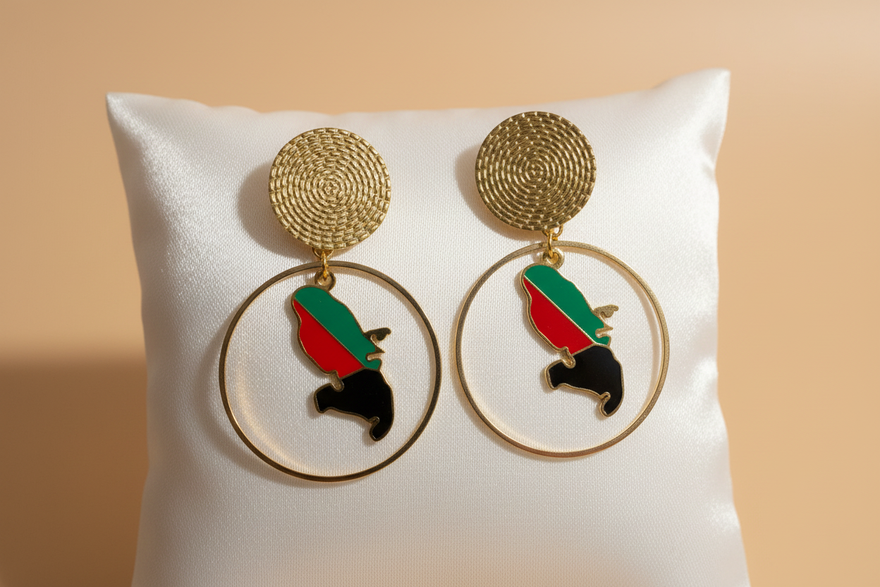 🌺 Boucles d’oreilles créole « KAWINA » Antilles/Guyane