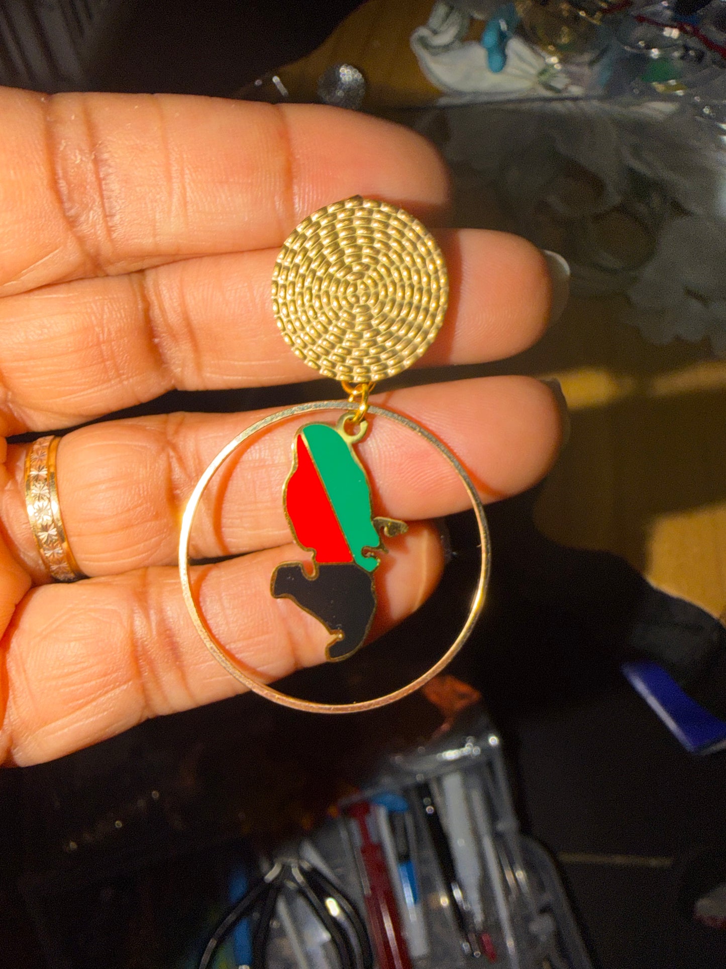 🌺 Boucles d’oreilles créole « KAWINA » Antilles/Guyane