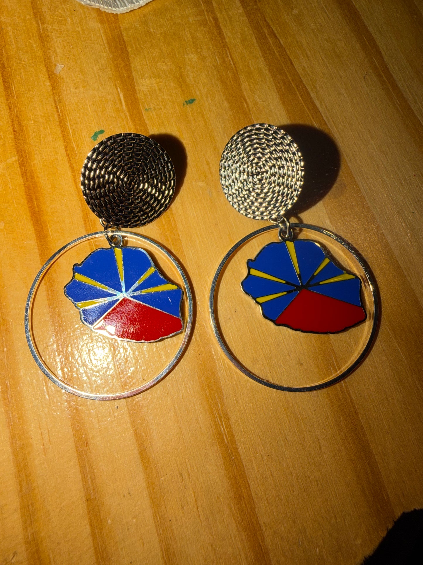 🌺 Boucles d’oreilles créole « KAWINA » Antilles/Guyane