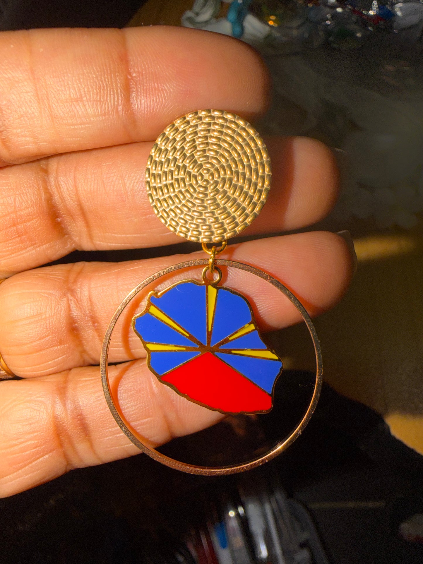 🌺 Boucles d’oreilles créole « KAWINA » Antilles/Guyane