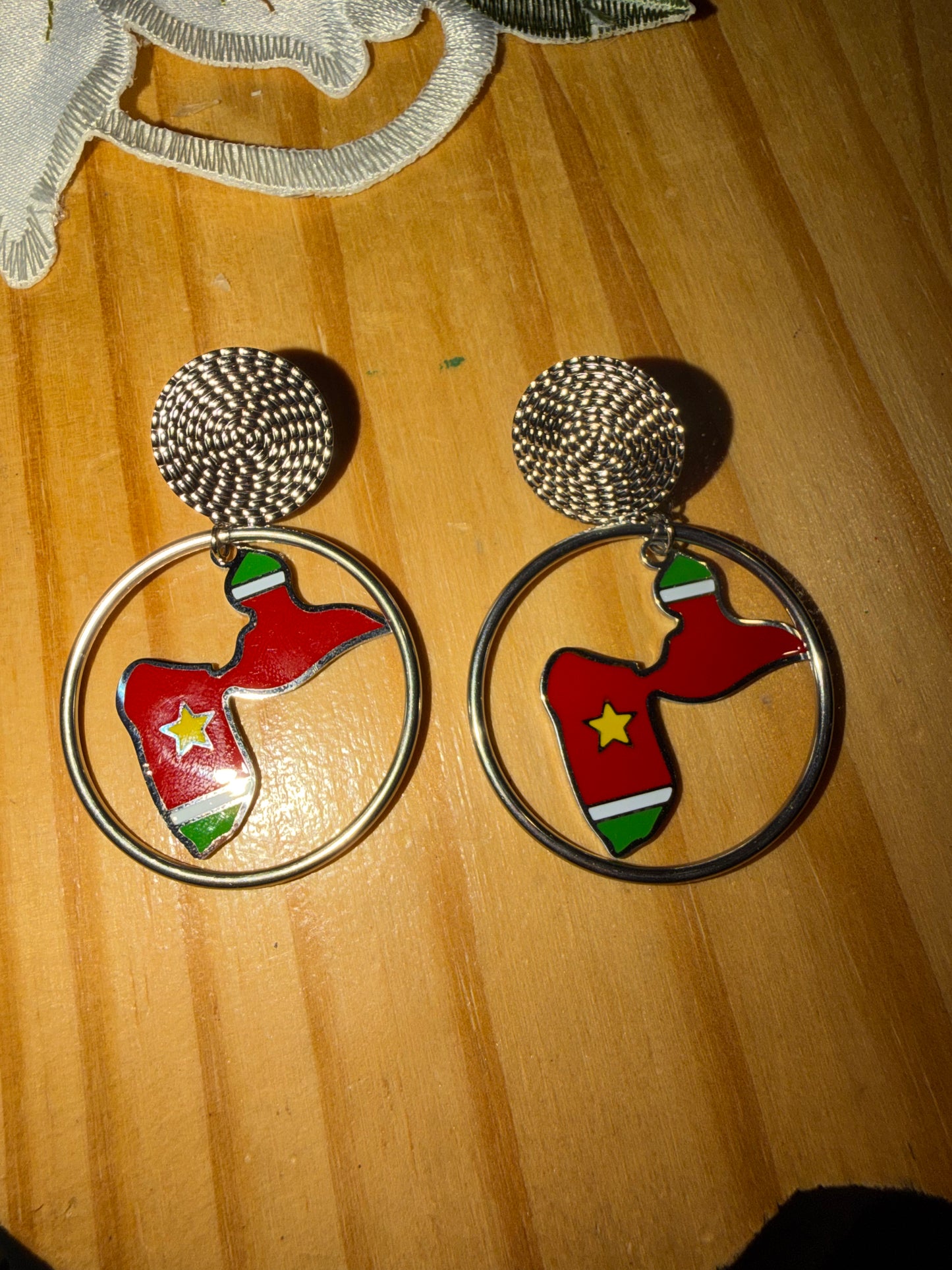 🌺 Boucles d’oreilles créole « KAWINA » Antilles/Guyane