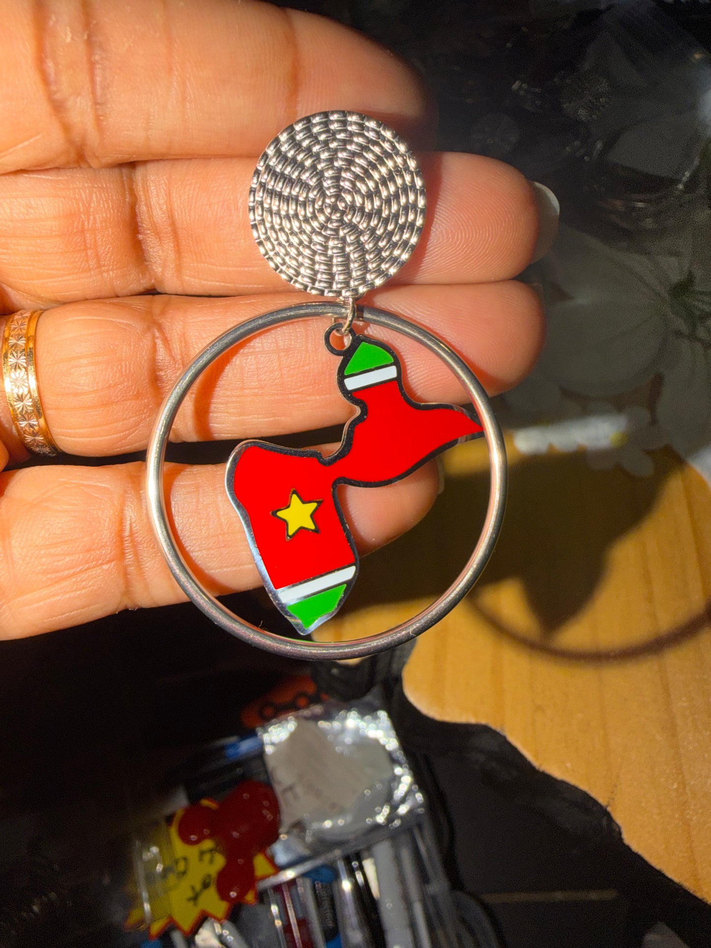 🌺 Boucles d’oreilles créole « KAWINA » Antilles/Guyane