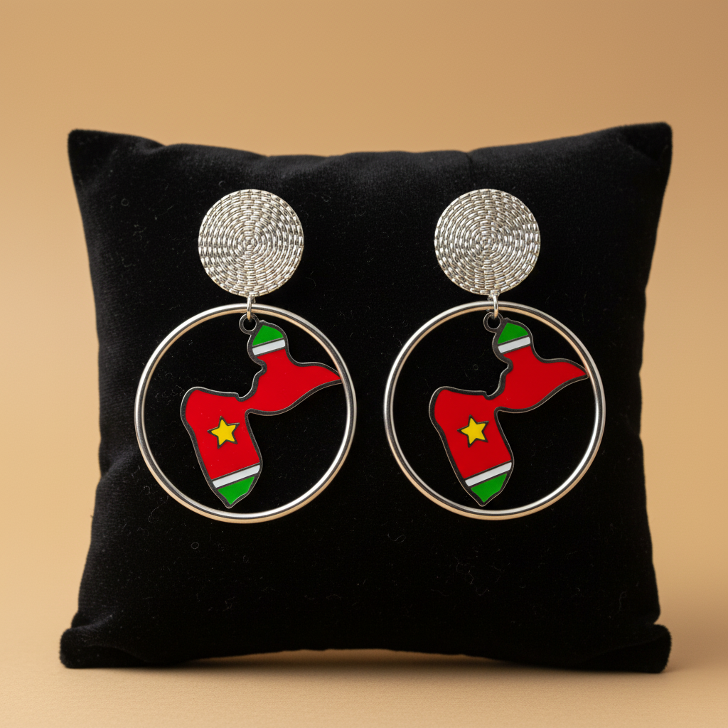 🌺 Boucles d’oreilles créole « KAWINA » Antilles/Guyane