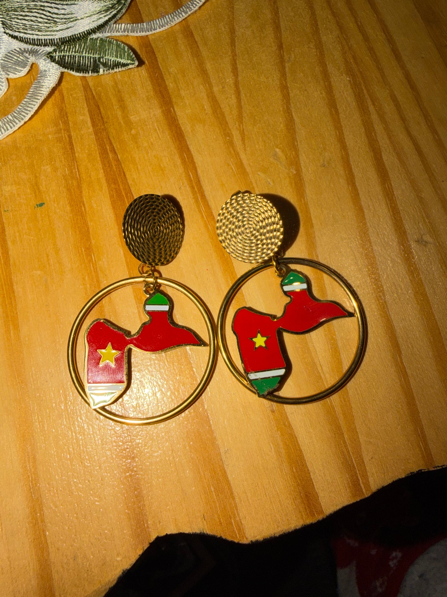 🌺 Boucles d’oreilles créole « KAWINA » Antilles/Guyane