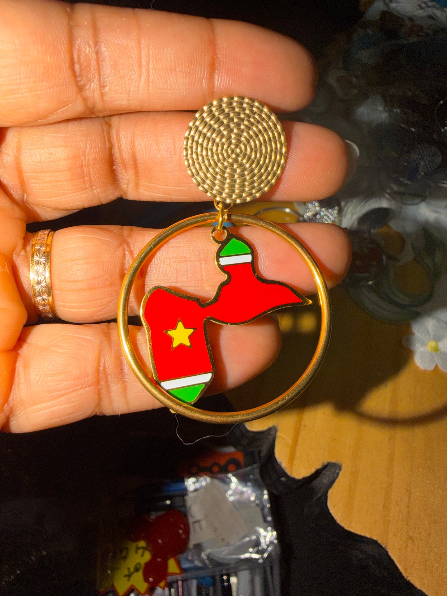 🌺 Boucles d’oreilles créole « KAWINA » Antilles/Guyane