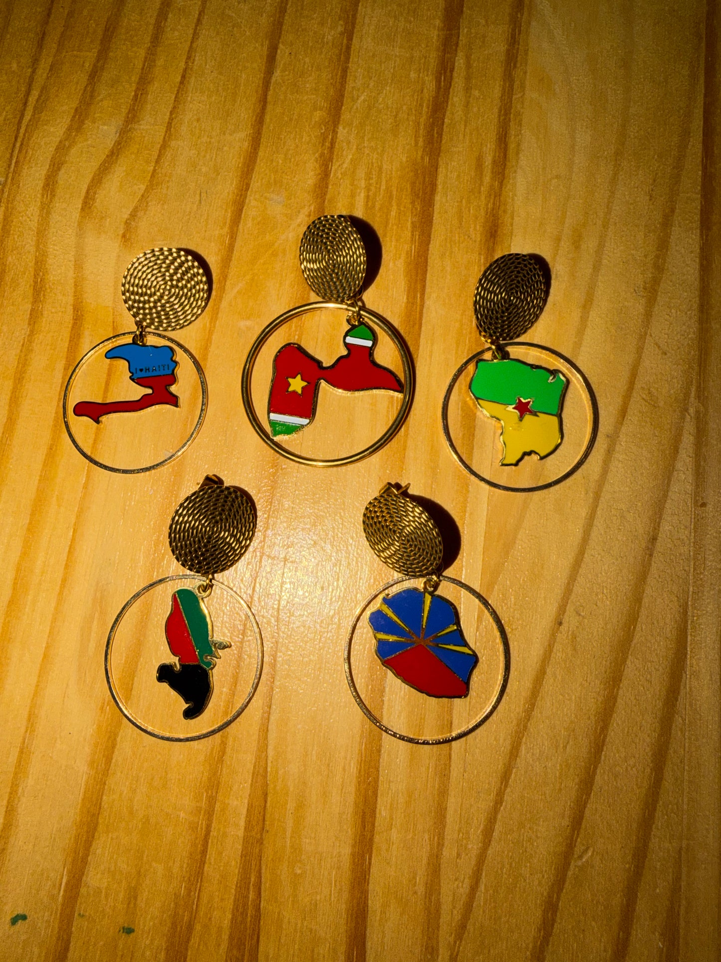 🌺 Boucles d’oreilles créole « KAWINA » Antilles/Guyane