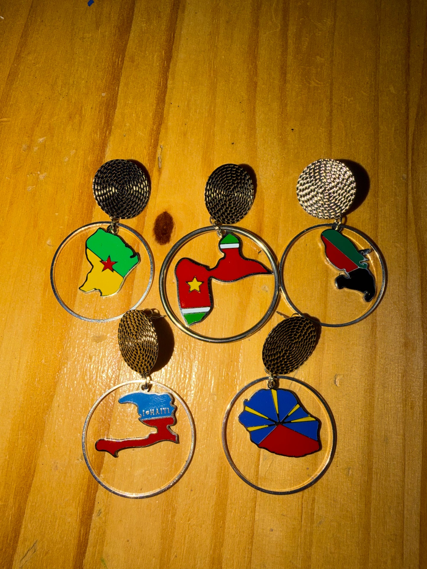 🌺 Boucles d’oreilles créole « KAWINA » Antilles/Guyane