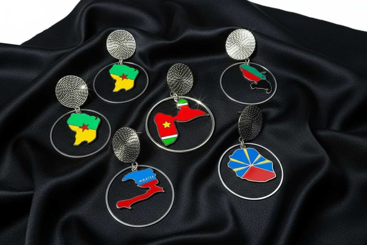 🌺 Boucles d’oreilles créole « KAWINA » Antilles/Guyane