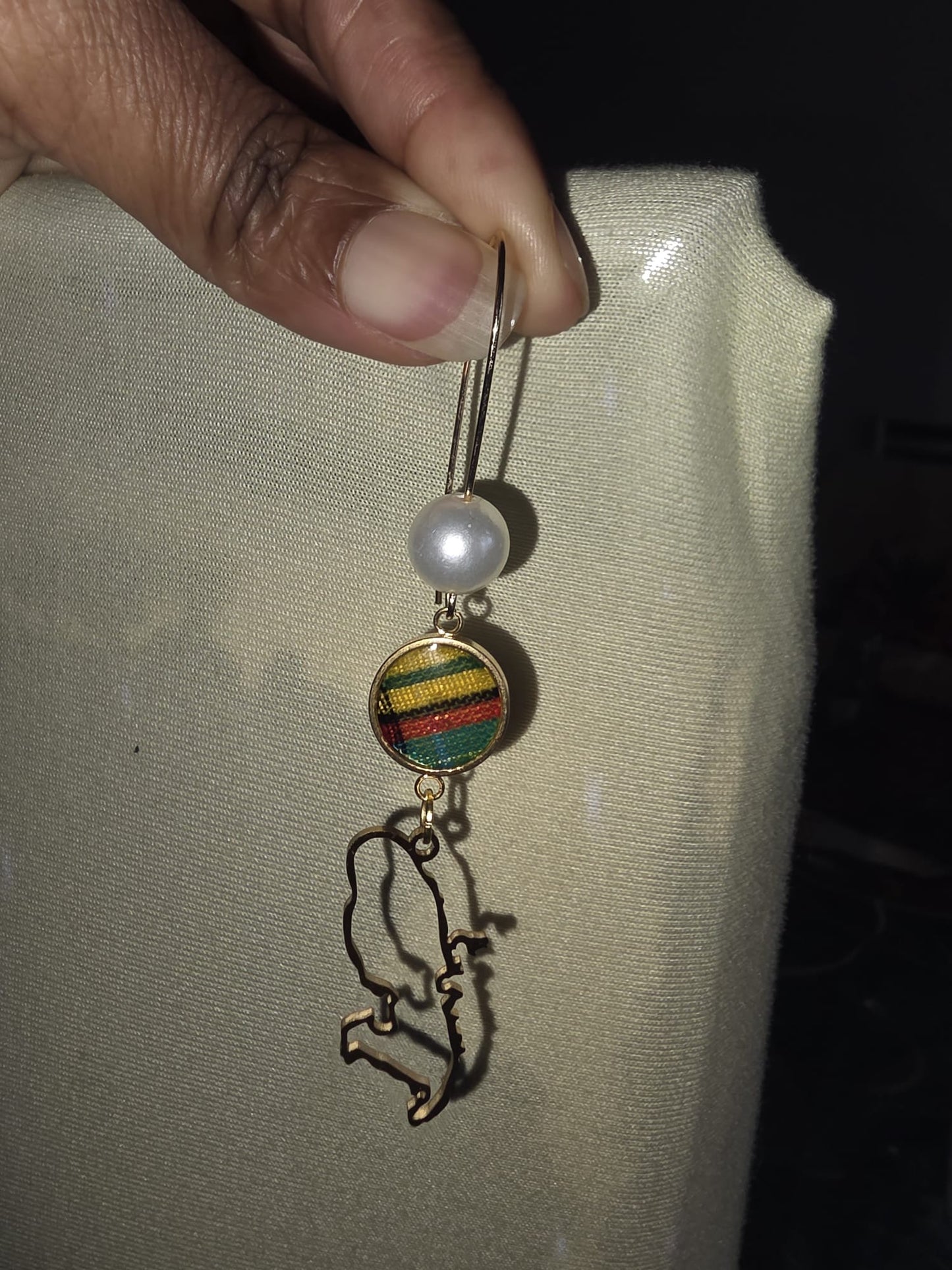 🌺 Boucles d’Oreilles madras «MADRÉLYA» Antilles/Guyane