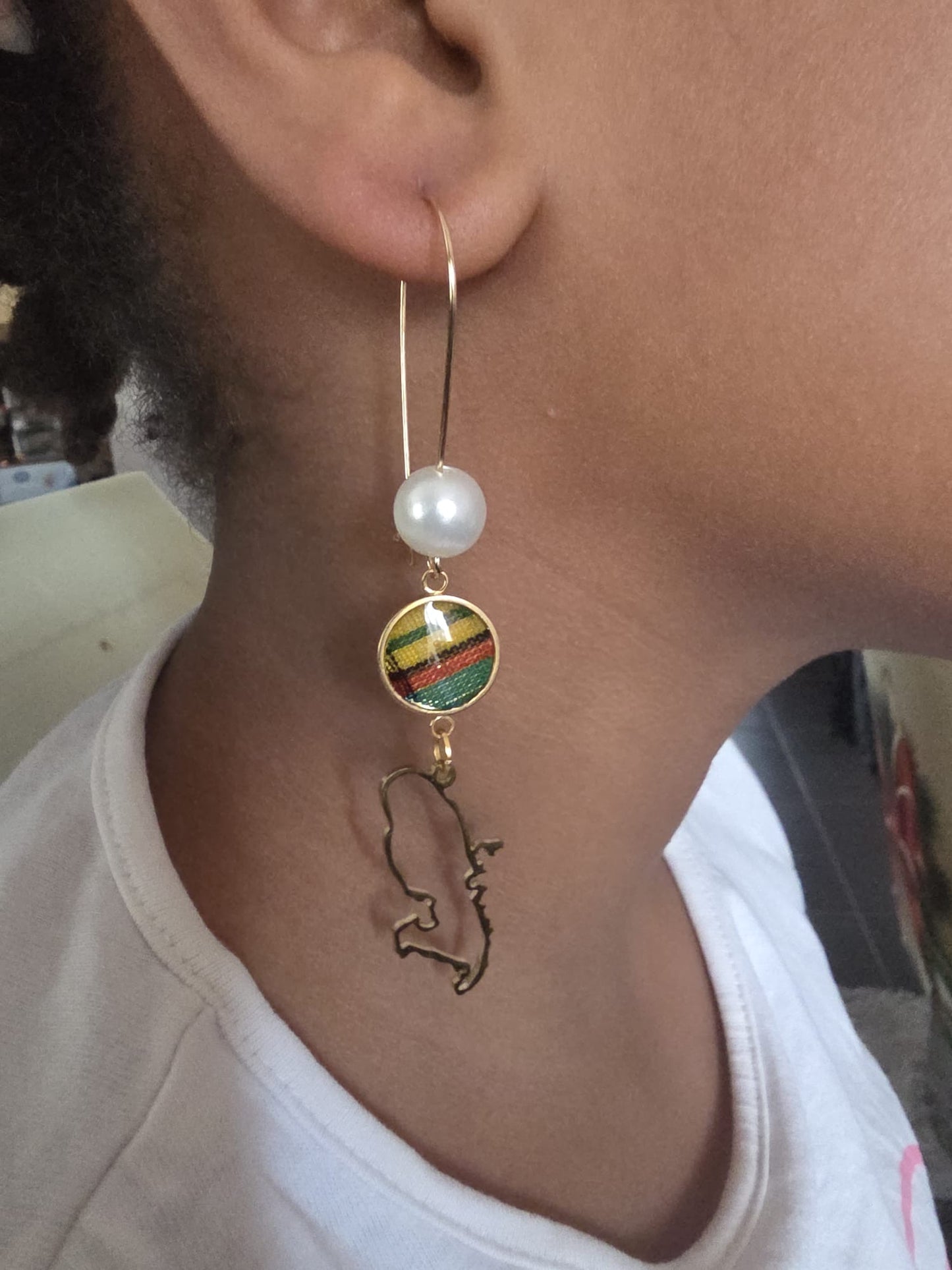 🌺 Boucles d’Oreilles madras «MADRÉLYA» Antilles/Guyane