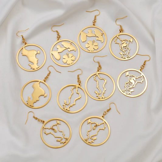 ✨ Boucles d’Oreilles Rondes en Acier Inoxydable – Guadeloupe/Martinique🇲🇶 & Mayotte 🇾🇹