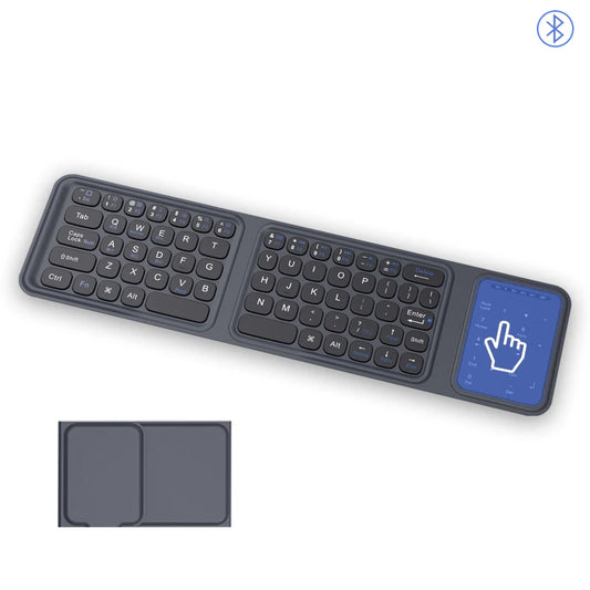 ⌨️ Clavier Sans Fil Pliant à Trois Volets Bluetooth • Pavé tactile & numérique • Ultra portable