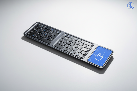 ⌨️ Clavier Sans Fil Pliant à Trois Volets Bluetooth • Pavé tactile & numérique • Ultra portable