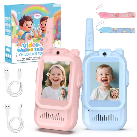 📸📡 Lot de 2 Mini Talkie-Walkies pour enfant avec Caméra – Rechargeables