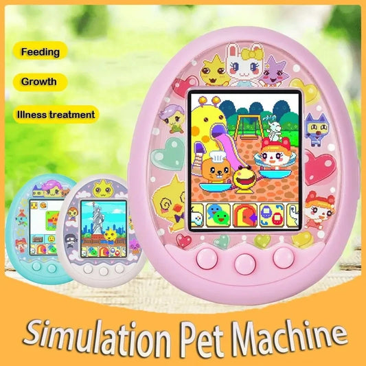 👾🐾 Tamagotchi Électronique Virtuel – Animal de Compagnie Interactif HD - Blanc - Bleu - Rose