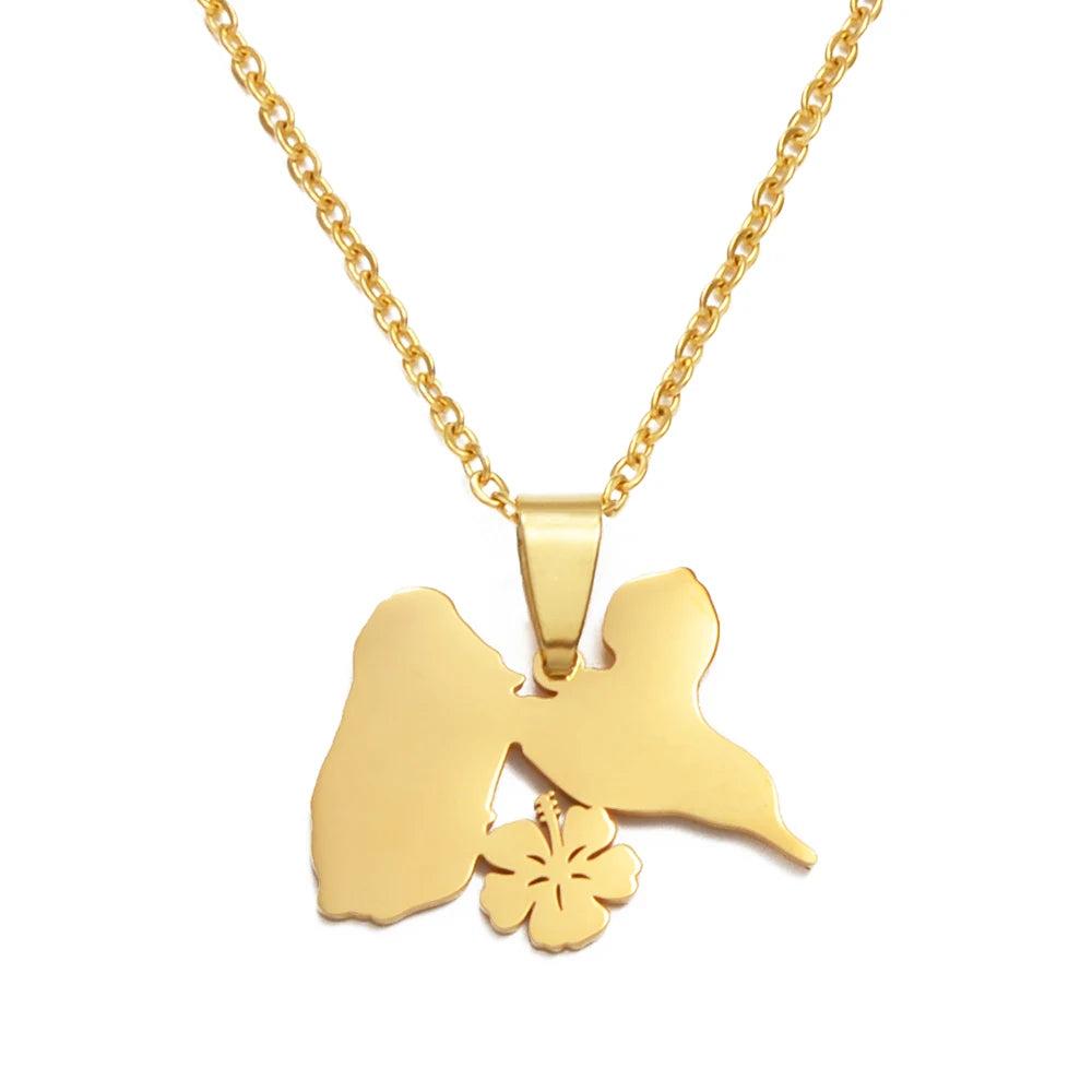 ✨ Collier + Pendentif Guadeloupe fleur en Acier Inoxydable