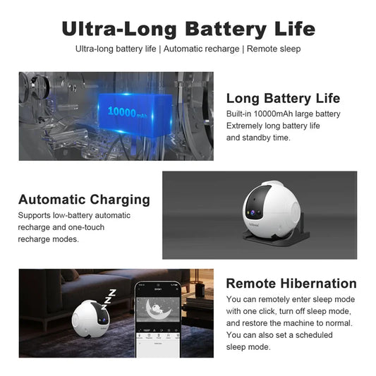 📹 Caméra Intelligente Connecté DH013 – Robot Mobile HD WiFi - Jeux interactif pour Chat