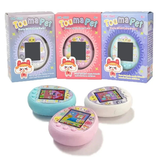 👾🐾 Tamagotchi Électronique Virtuel – Animal de Compagnie Interactif HD - Blanc - Bleu - Rose