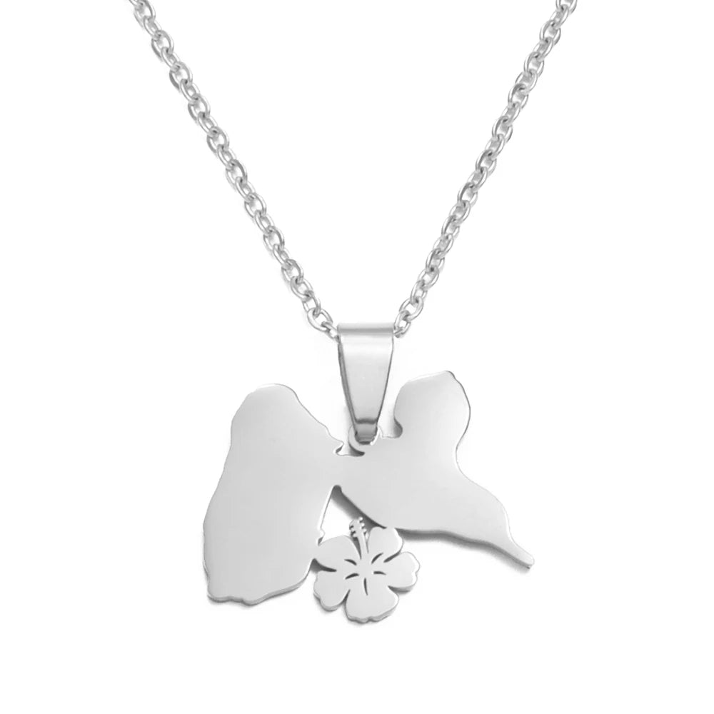 ✨ Collier + Pendentif Guadeloupe fleur en Acier Inoxydable