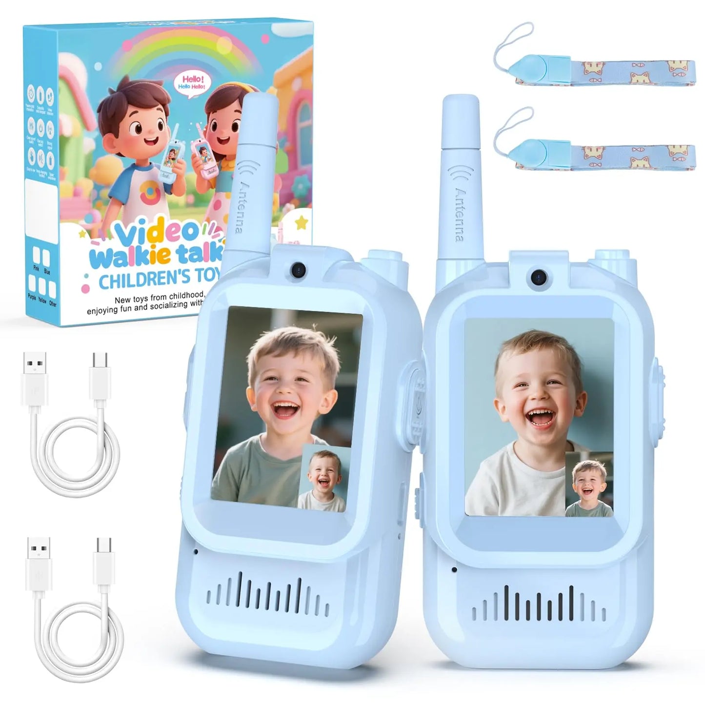 📸📡 Lot de 2 Mini Talkie-Walkies pour enfant avec Caméra – Rechargeables