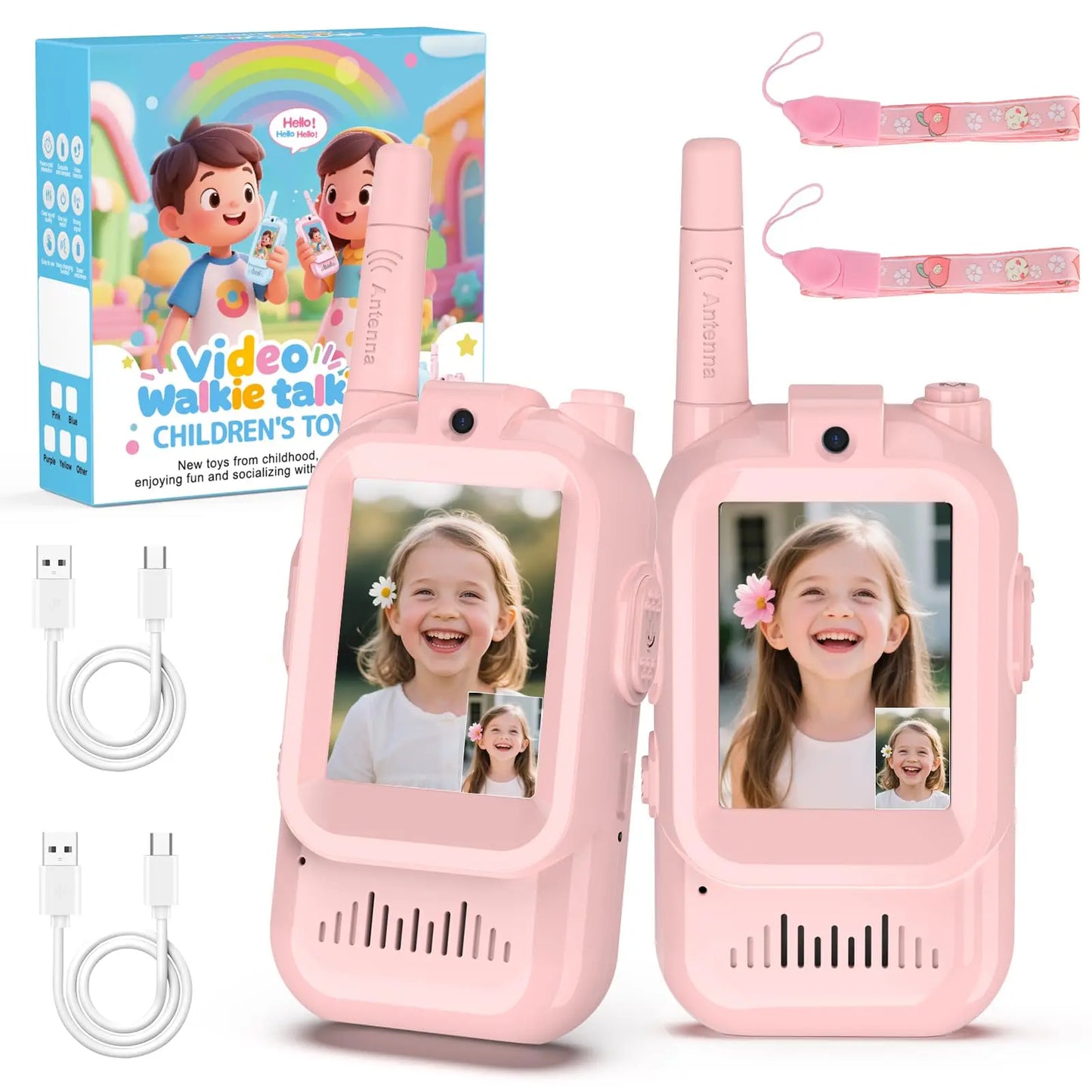📸📡 Lot de 2 Mini Talkie-Walkies pour enfant avec Caméra – Rechargeables