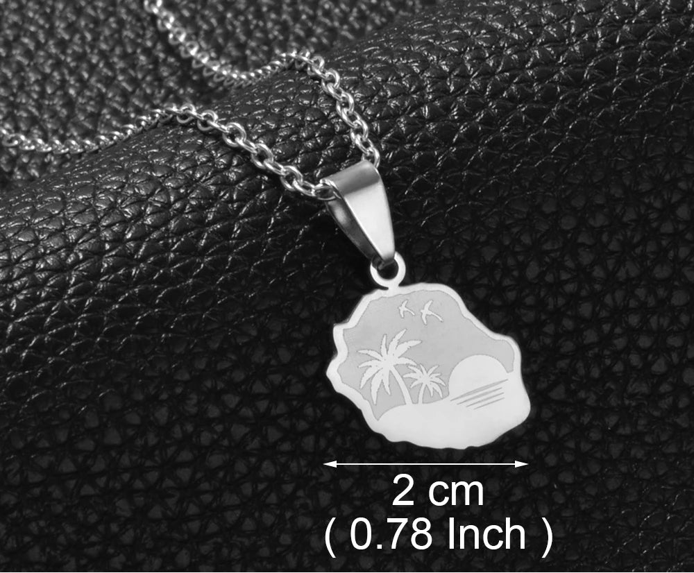 ✨ Collier + Pendentif des outres-mers hibiscus en Acier Inox