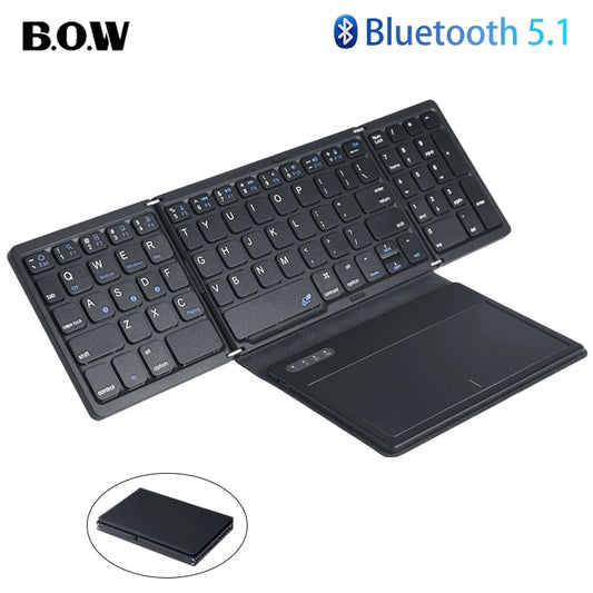 ⌨️ Clavier Bluetooth Pliable de poche avec Pavé Tactile • Sans fil • Rechargeable