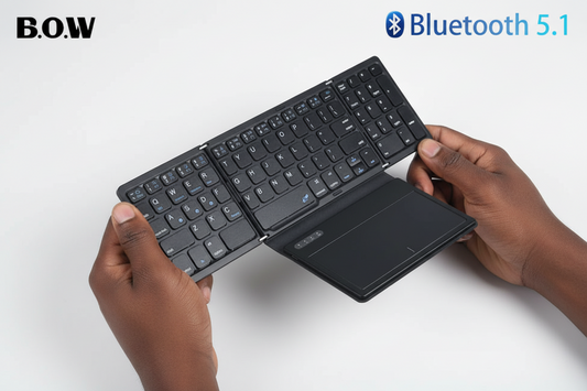 ⌨️ Clavier Bluetooth Pliable de poche avec Pavé Tactile • Sans fil • Rechargeable