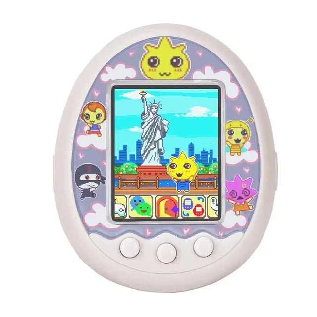 👾🐾 Tamagotchi Électronique Virtuel – Animal de Compagnie Interactif HD - Blanc - Bleu - Rose
