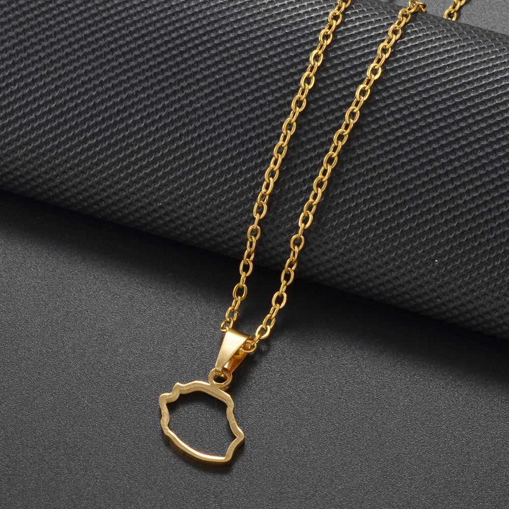 ✨ Collier + Pendentif des outres-mers hibiscus en Acier Inox