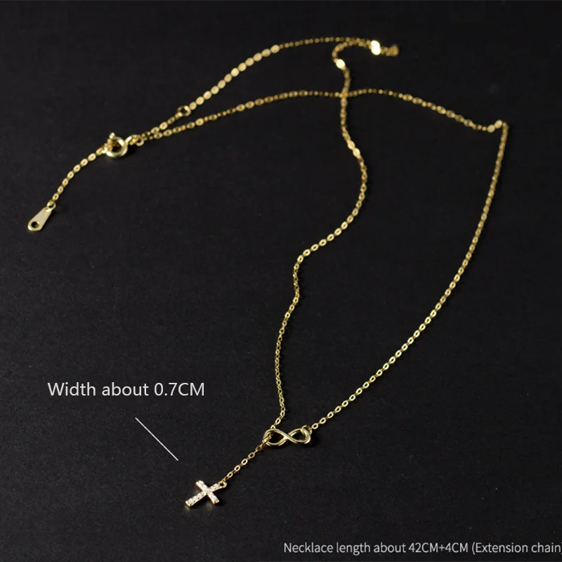 ✨✝️ Collier Chaîne + mini Pendentif Croix Diamant – Acier Inoxydable