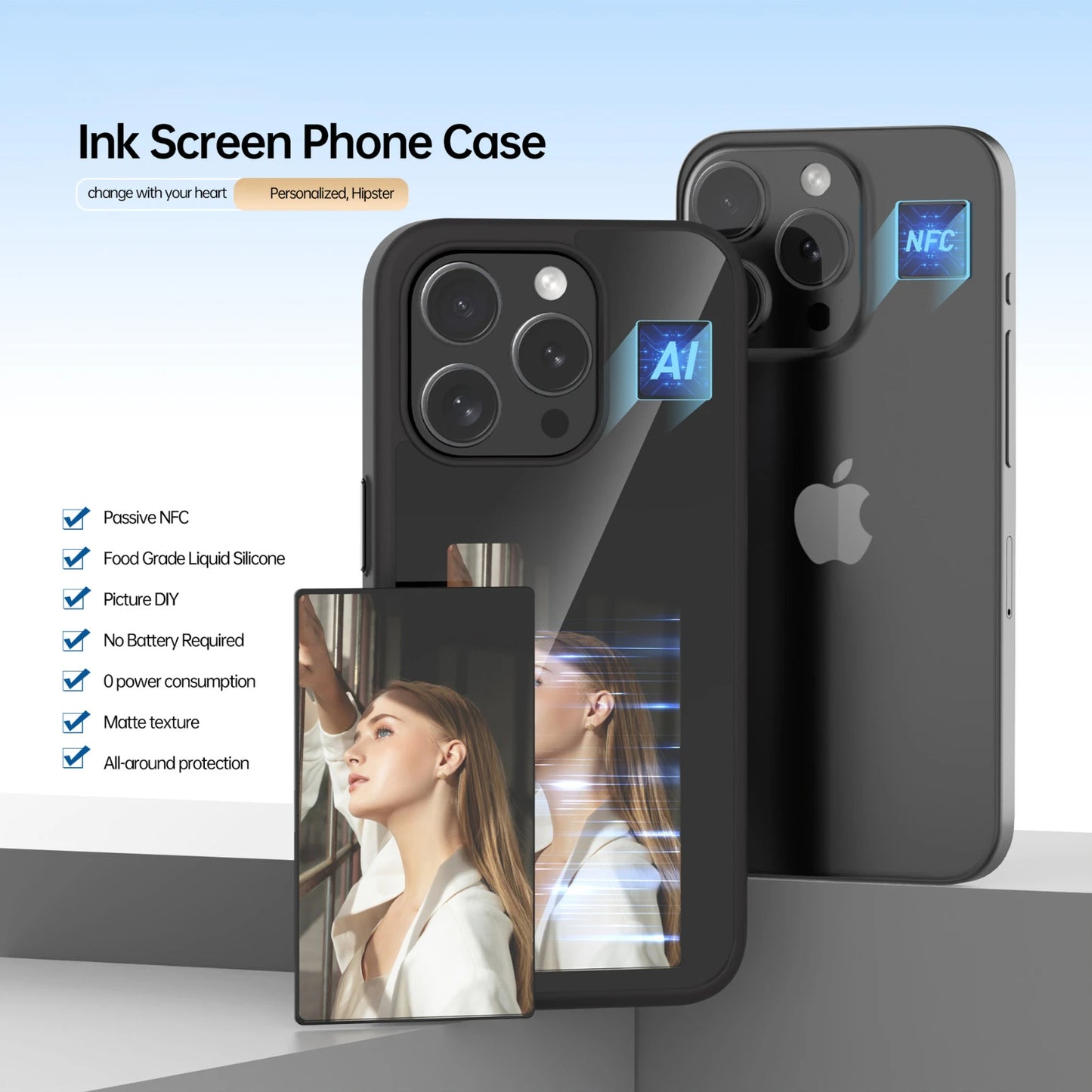 📱✨ Coque NFC pour iPhone personnalisable – Photo à l’Arrière – Plusieurs Modèles & Couleurs