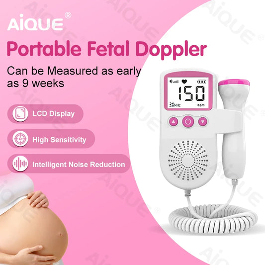 🩺 Doppler Fœtal – Détecteur de Fréquence Cardiaque du Bébé avec Écran LCD