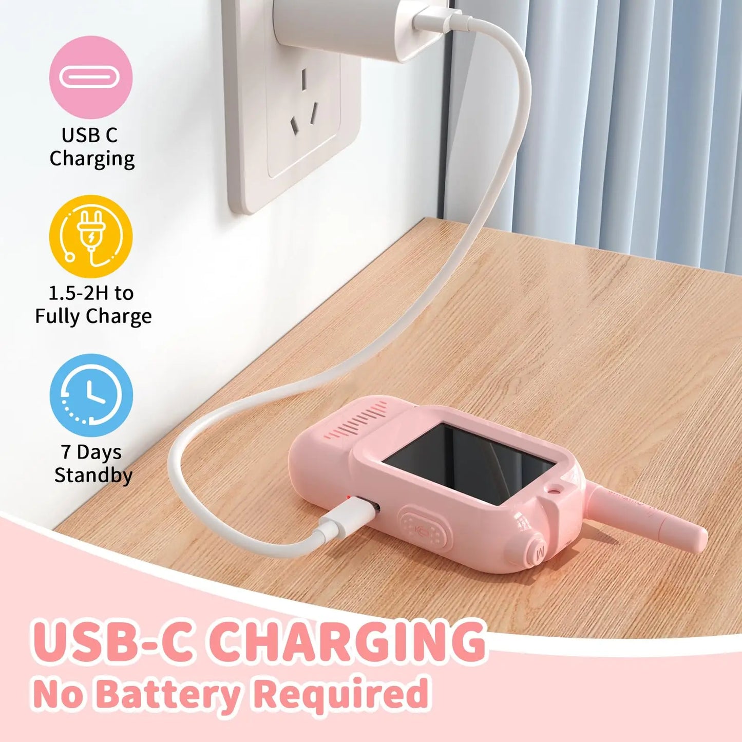 📸📡 Lot de 2 Mini Talkie-Walkies pour enfant avec Caméra – Rechargeables