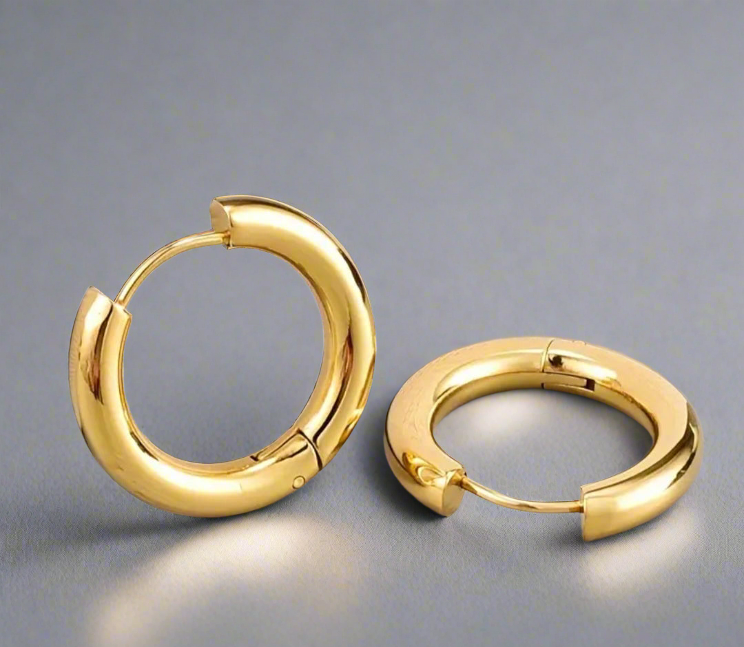 Paire de Pampilles en résine avec boucle d'oreilles créole en acier inox (2 pcs)