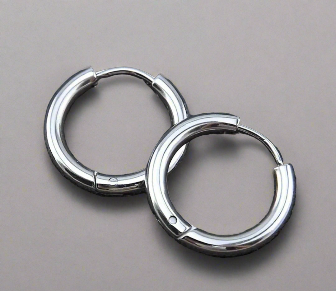 Paire de Pampilles en résine avec boucle d'oreilles créole en acier inox (2 pcs)
