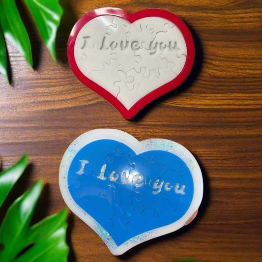 Puzzle 3D en forme de cœur avec message "i love you" (1 pcs)