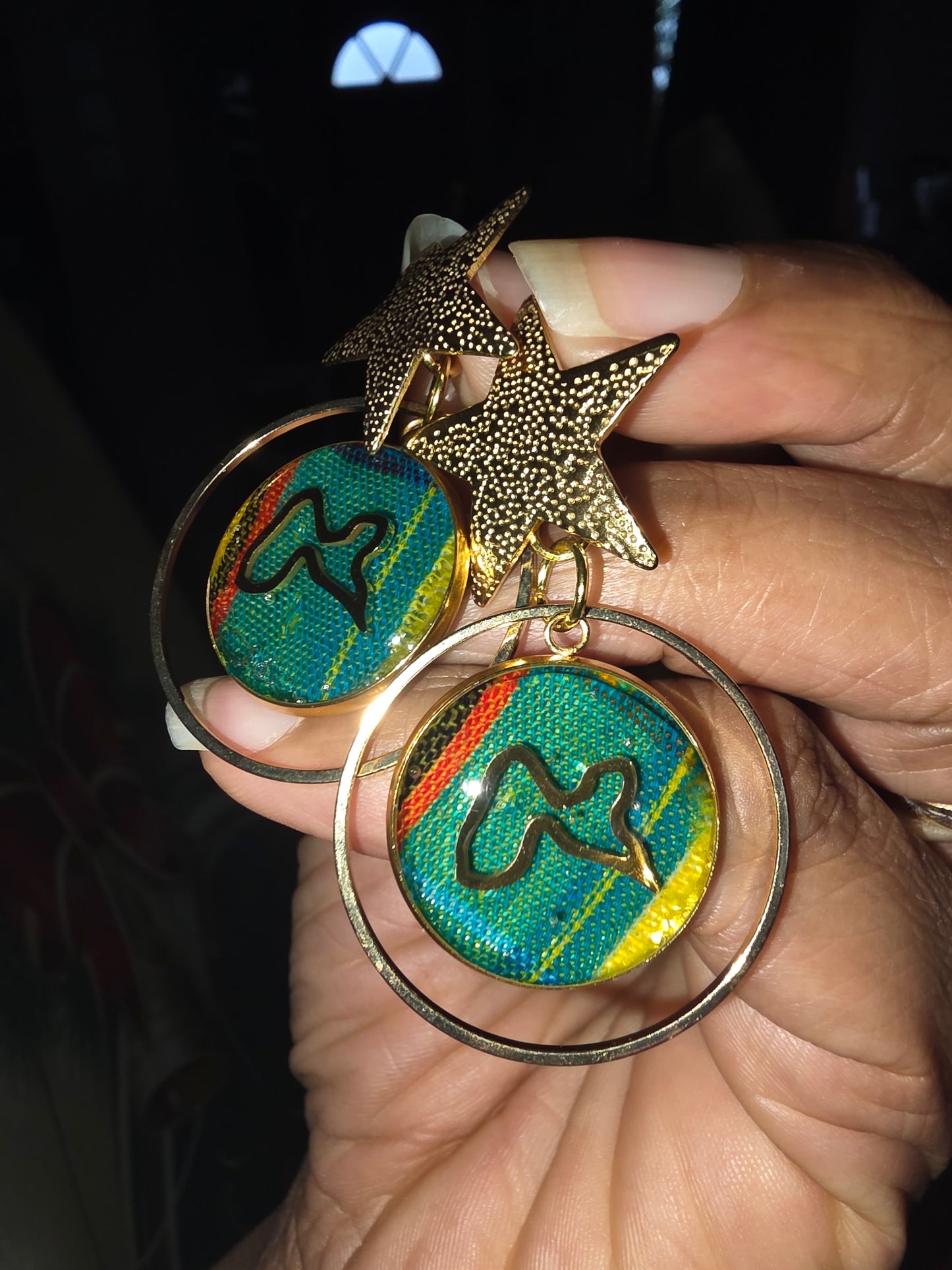 🌺 Boucles d’Oreilles madras «MADRÉLYA» Antilles/Guyane