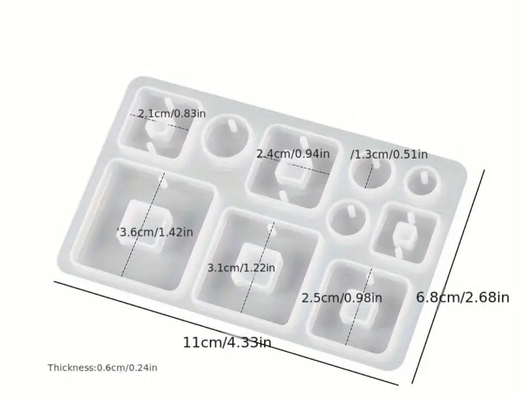 Paire de Pampilles en résine avec boucle d'oreilles créole en acier inox (2 pcs)
